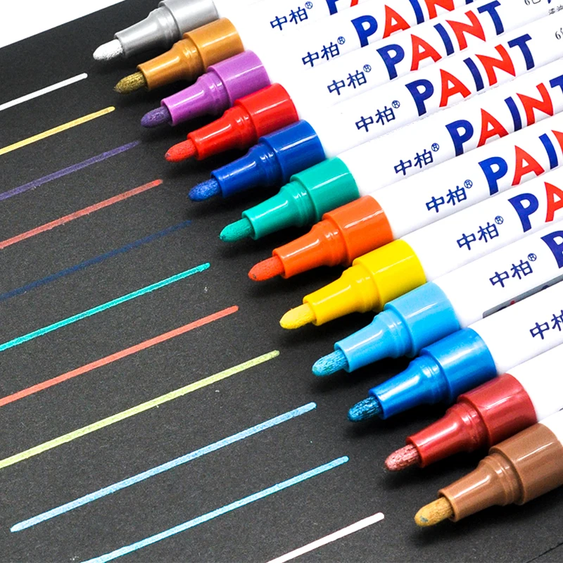 SIPA SP110 36 Colors Permanent Oil Based Paint Markers Medium Tip Quick Dry and Waterproof Paint Marker Pens
