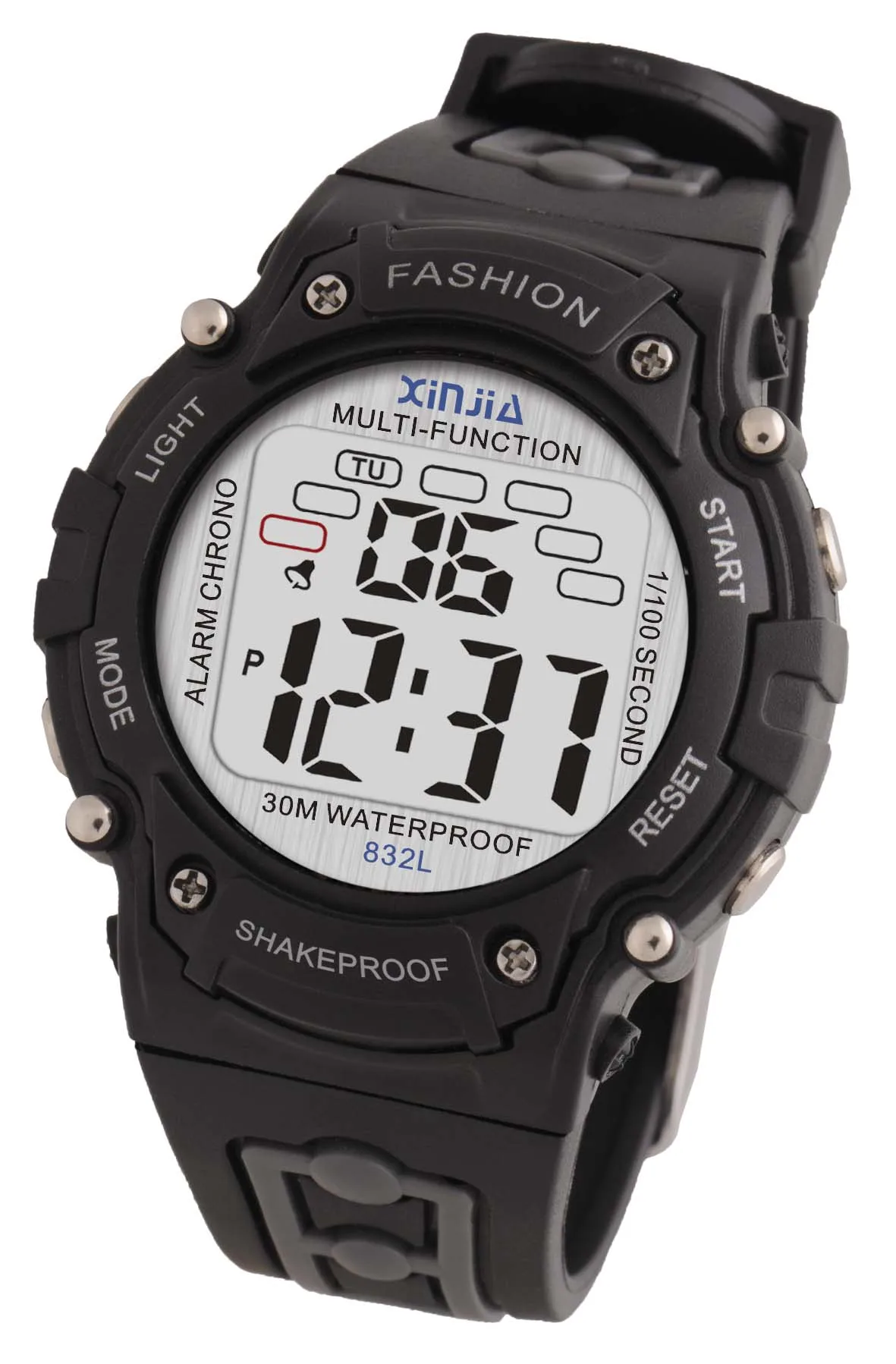 Fashion Watch with 7 Color Back Light Water Resistant 30M Wrist Watch Children Gift Digital Watch Stainless Steel Back Cover