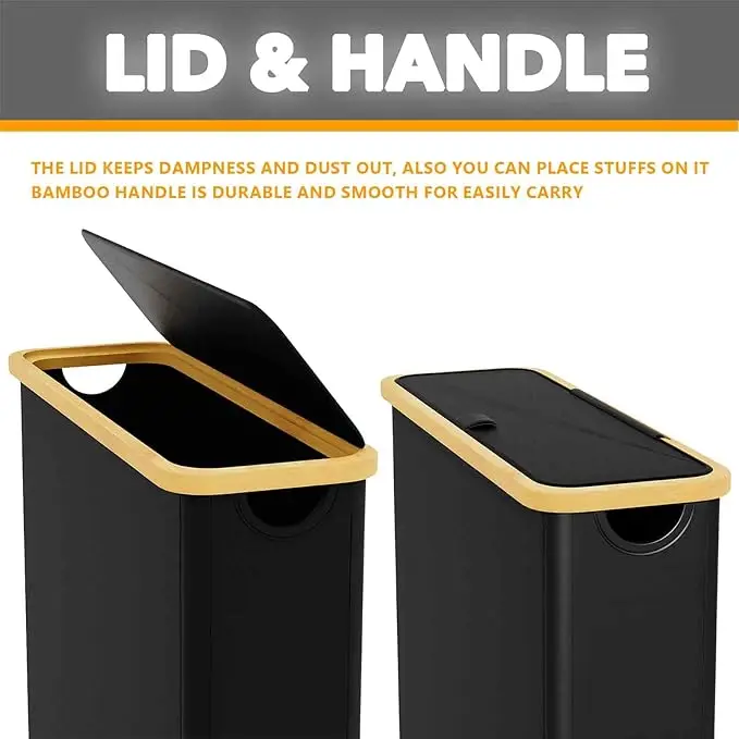 Toilet Paper Storage with Lid, Hold up to 24 Regular Rolls or 18 Mega Rolls, Slim Toilet Paper Basket Holder Bin Container