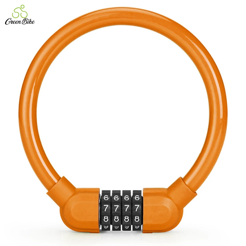 Bicycle portable anti-theft lock MTB four-digit code steel cable lock