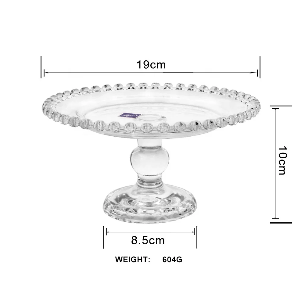 round rectangle tier dessert fruit display table tray crystal glass cake stand