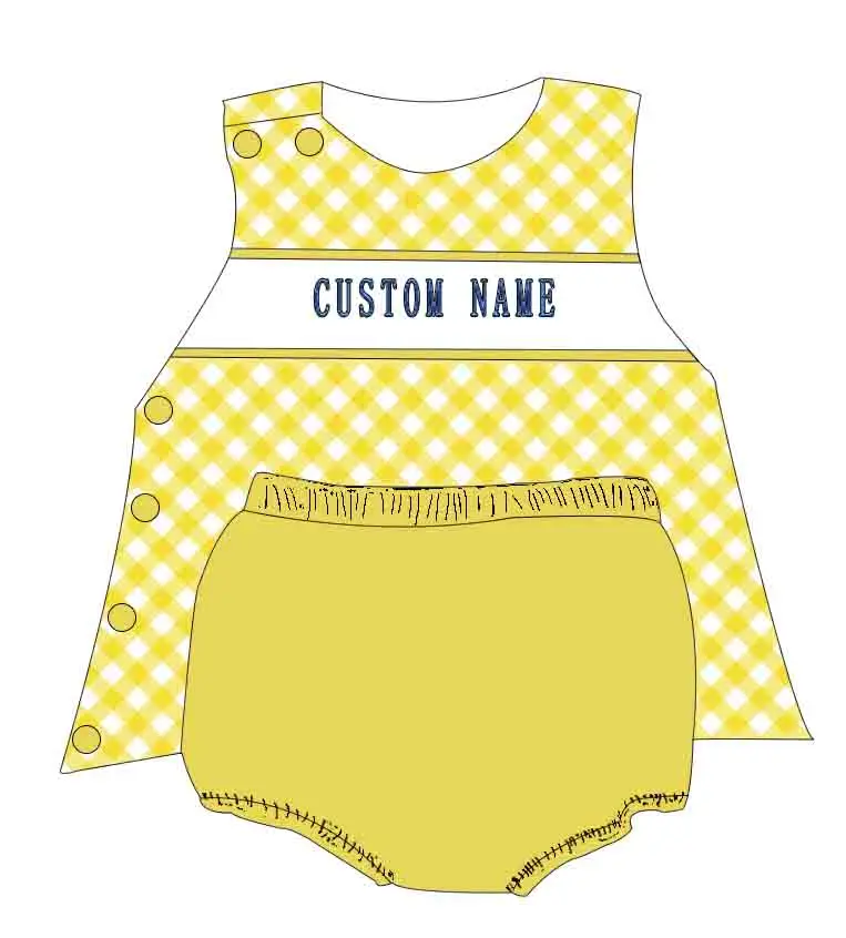 Yihiu ODM Customization kids baby girl clothes summer dress shorts set girl little girls boutique clothing