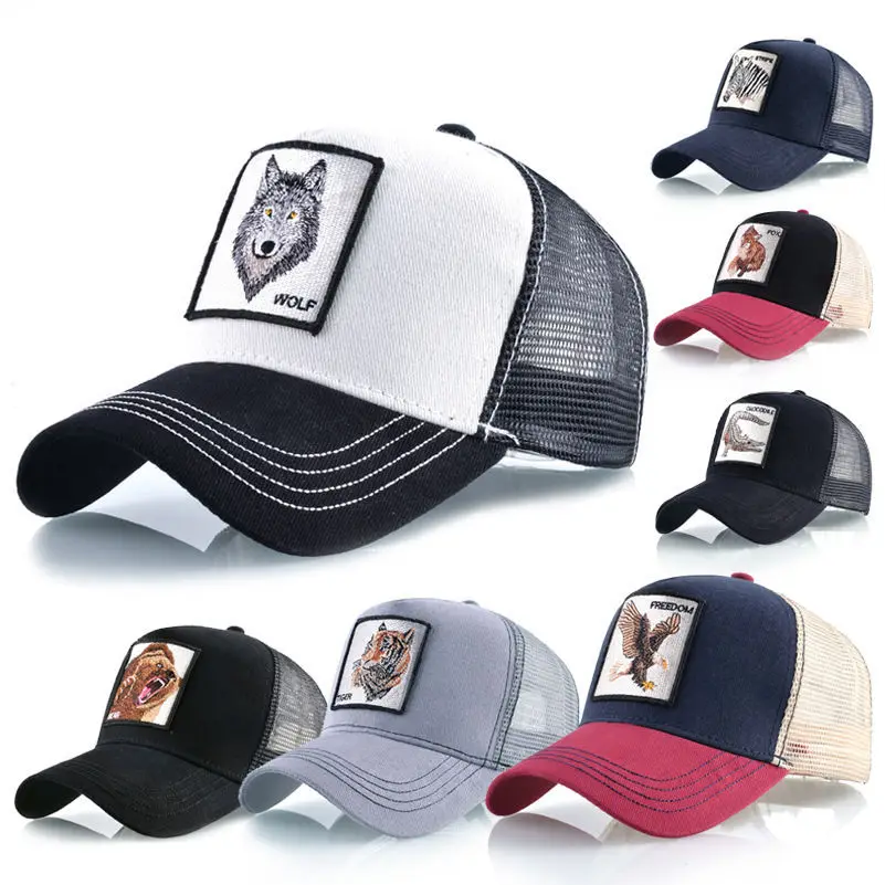 Fashion animal Embroidered Baseball Cap truck driver net goras hat style hat can be customized logo