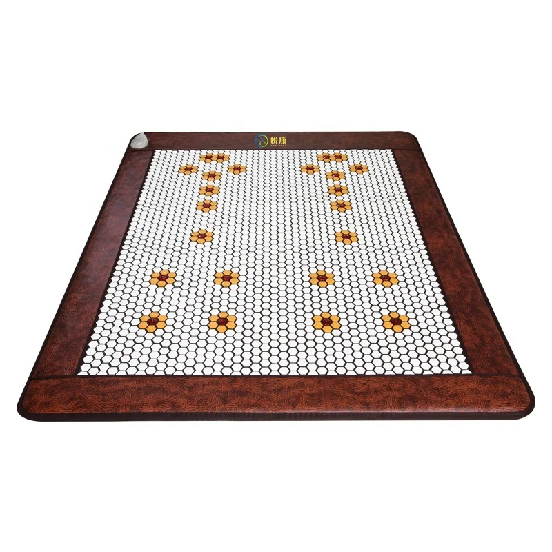 Health Stone Massage Therapy Product China Jade Heating Mattress Korea Infrared Tourmaline Acupuncture PEMF Mat for Bed