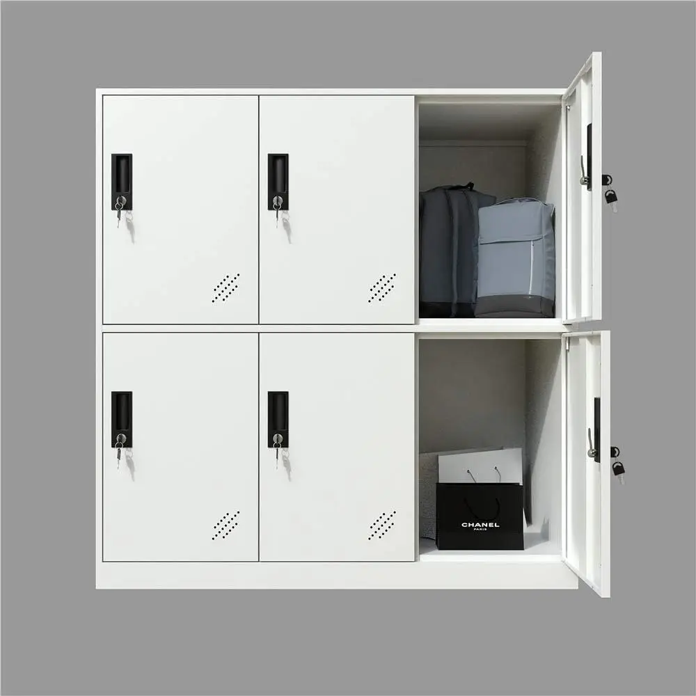 Colorful 6 door Metal Storage Locker White color in stock short locker