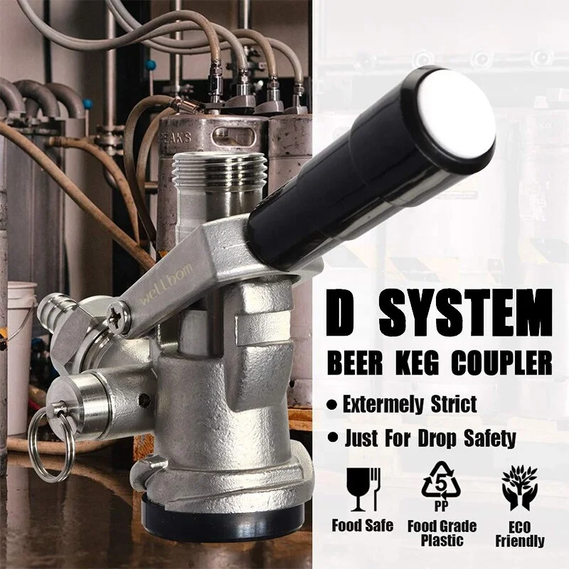 New Update D System Beer Keg Coupler, Sankey Keg Coupler, All 304 Stainless Steel Keg Tap Coupler Top Quality