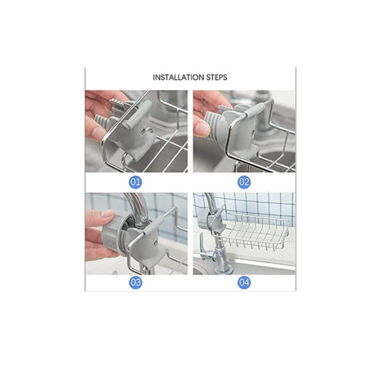 Detachable Faucet Sink Sponge Storage Holders Racks Caddy Organizer for Kitchen