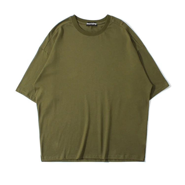 fashion o neck black blank cotton men oversized t-shirt