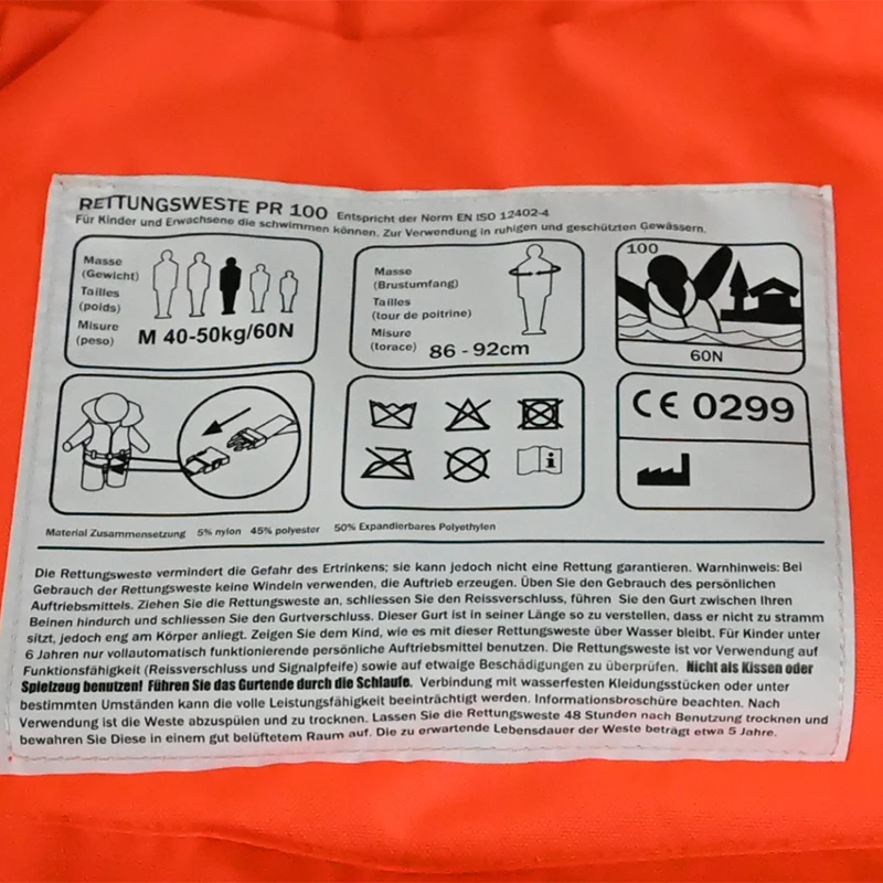 ISO12402-5 100N Lifesaving Floating Kids and Adults Life Jacket Marine Vest for Touring Boating Sailing Swimming yacht life vest