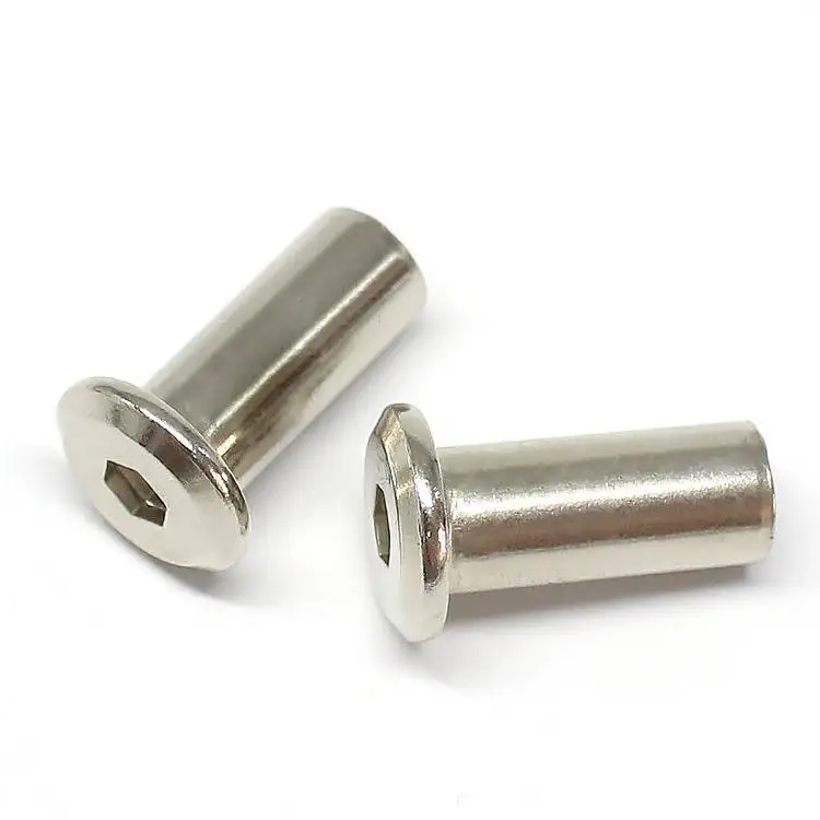 steel hex fastener Stainless Steel Nuts Flat Head Socket head furniture connector Sleeve Barrel Nut  M2 M3 M4 M5 M6