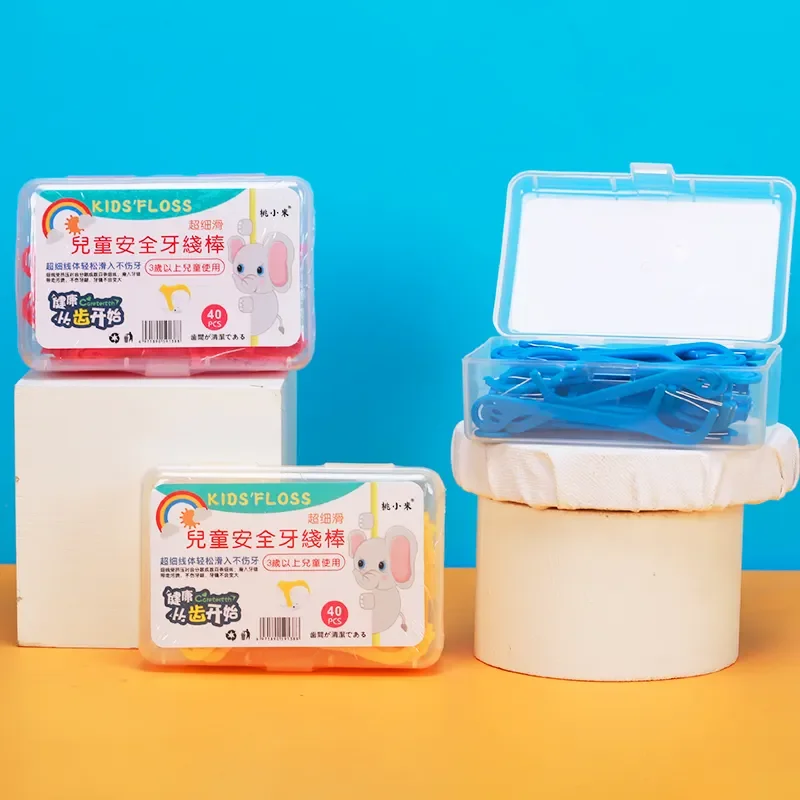 Custom Colorful Portable Dental Floss Pick Dispenser with Plastic Box