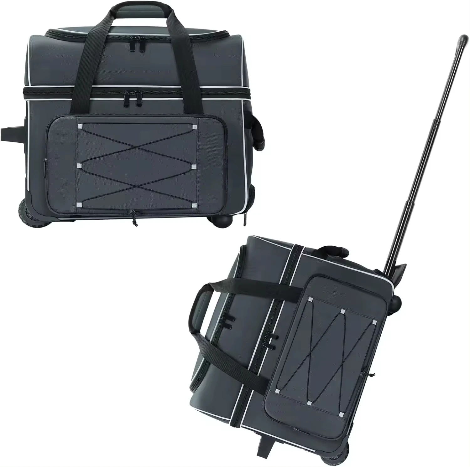Wholesale Durable 2 Wheel Double Sport Tool Storage Roller Bowling Balls Trolley Bag Wheel for Men