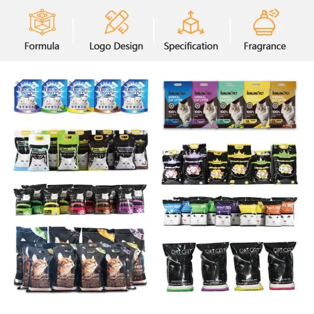 Strong Adsorption 10 Litter Ball Shaped Low Dust Cat Sand Clumping Colour Granule Clay Bentonite Cat Sand For Cat
