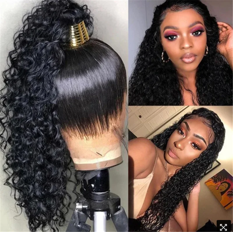 Matte high temperature silk African small curl explosive head long curl chemical fiber head set wig