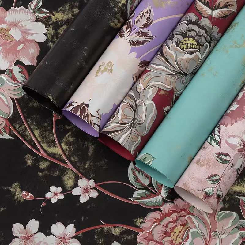 Wholesale Best Selling Waterproof Rose Design Fresh Flower Bouquet Packaging Wrapping Paper Hot Sale Wrapping Paper For Flowers