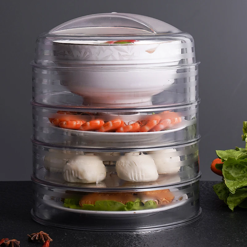 Factory wholesale eco friendly PET multi-layer umbrella insulated dish cover Insulation box kitchen stackable food cover