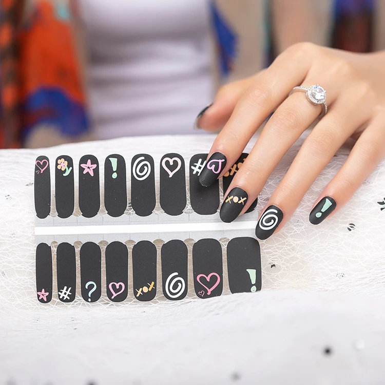 Newest China  nail polish sticker factory Custom mixed Nail wraps
