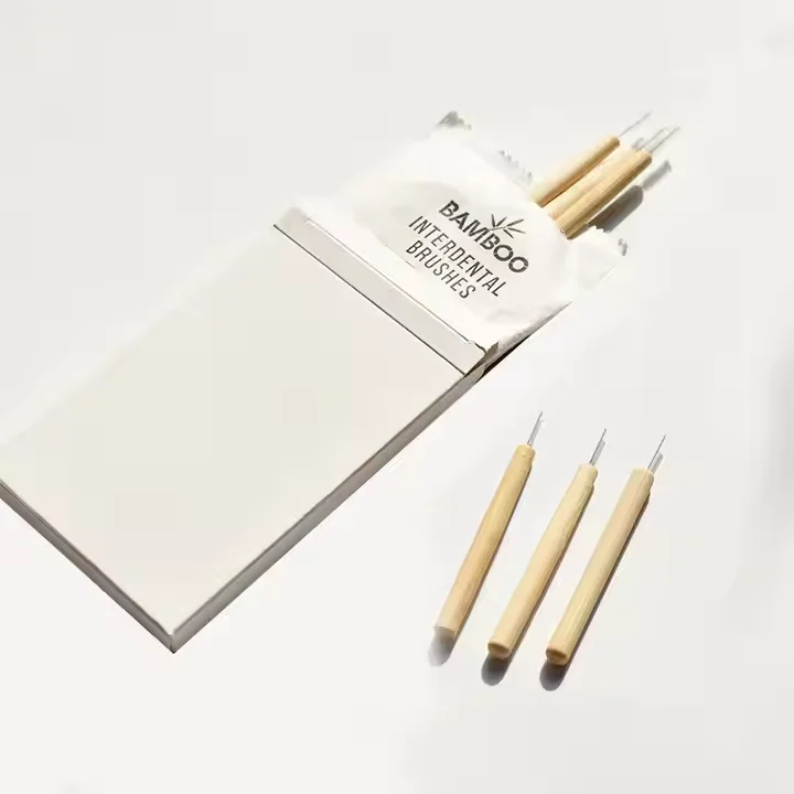 Eco friendly Organic Bamboo Biodegradable Interdental Brush Toothpick Paper Box