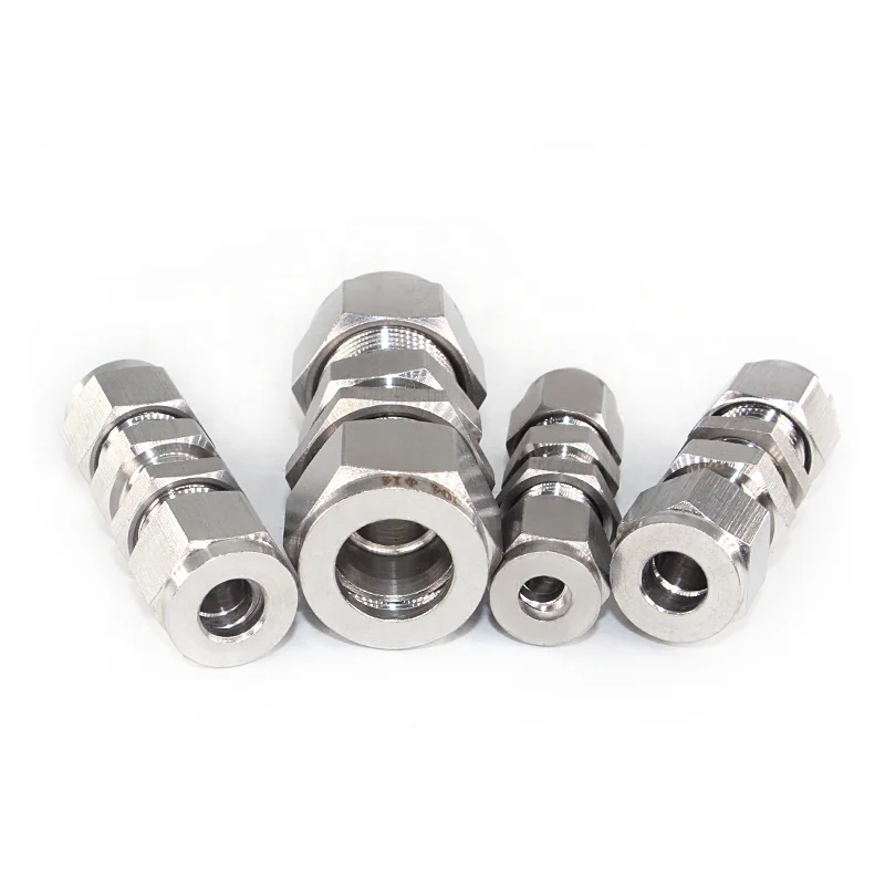 Stainless Steel Tube Fitting Compression Connector Hydraulic Straight Pipe Fittings