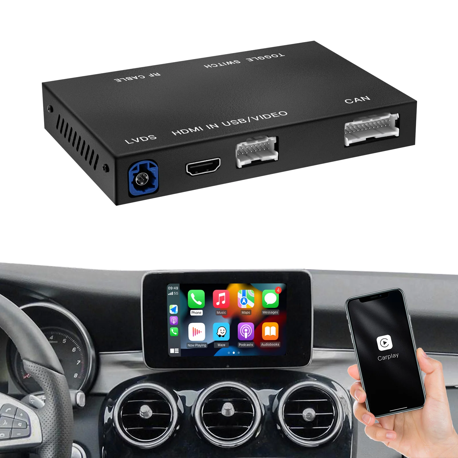 Автомобильный мультимедийный видеоинтерфейс для Android Apple Carplay Mercedes W205 A/b/c/gla/glc/260/300 Ntg 4 5 7 0