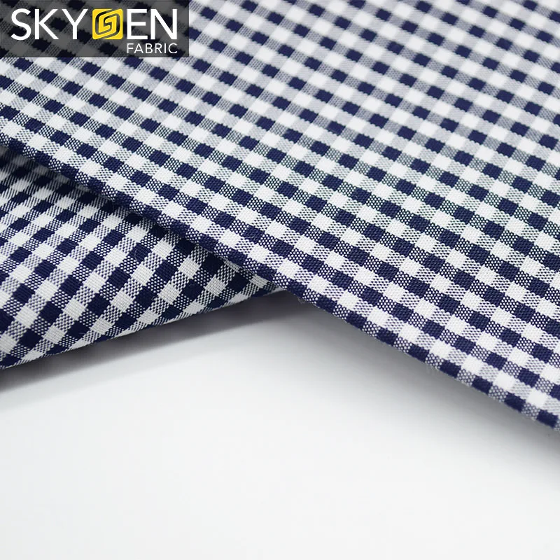 Popular Skygen soft cotton check woven fashion design fabric for shirting