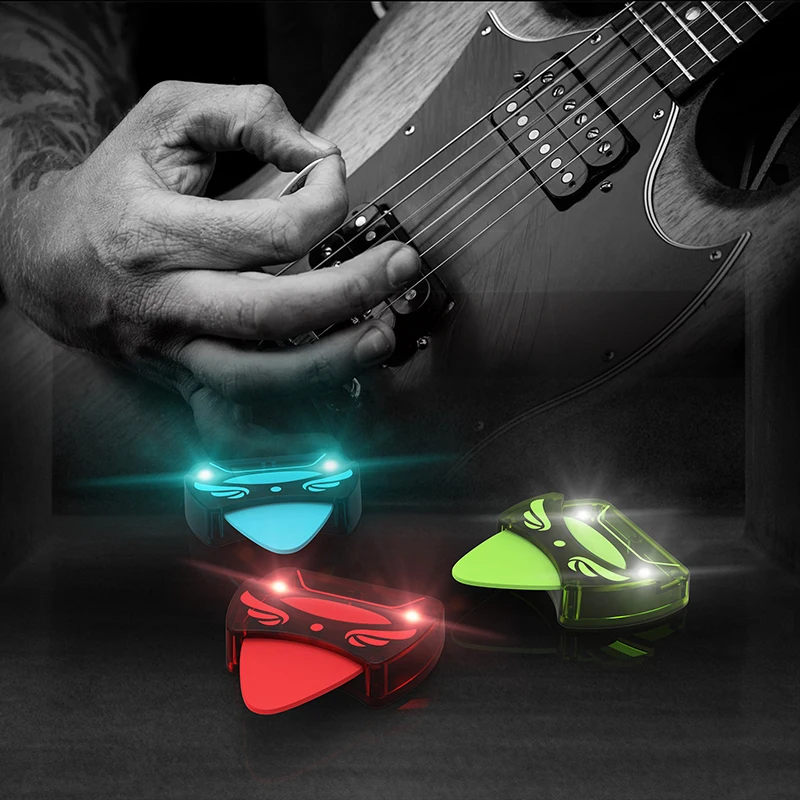 Musical Instruments Picks For Guitar Jazz Acoustic Guitar Picks Led Rock Case Glowing Guitar Pick
