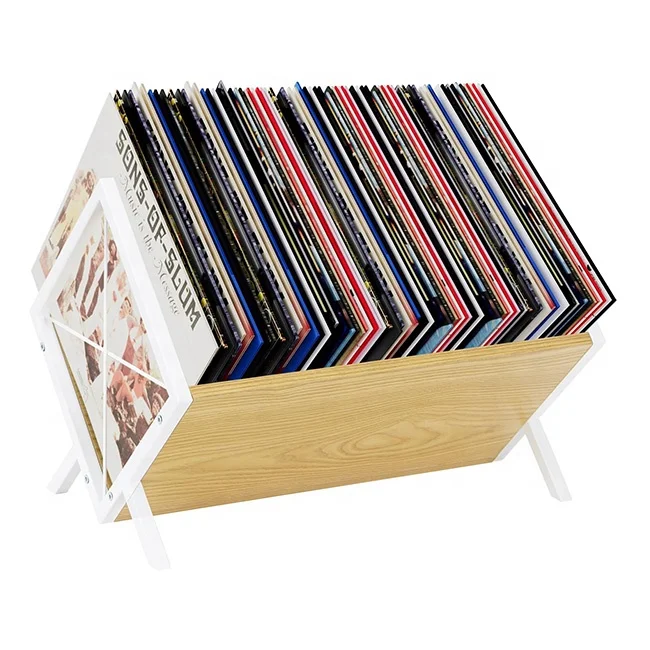 Record Holder Record Storage Rack Quick Assembly Vinyl Record Display Modern Style Organizer for Magazine Book Files Albums
