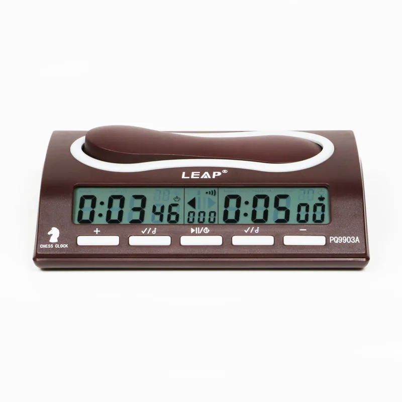 wholesale custom Durable Large LCD Display Chess Clock Brown Beautiful Luxury Professional Chess Timer