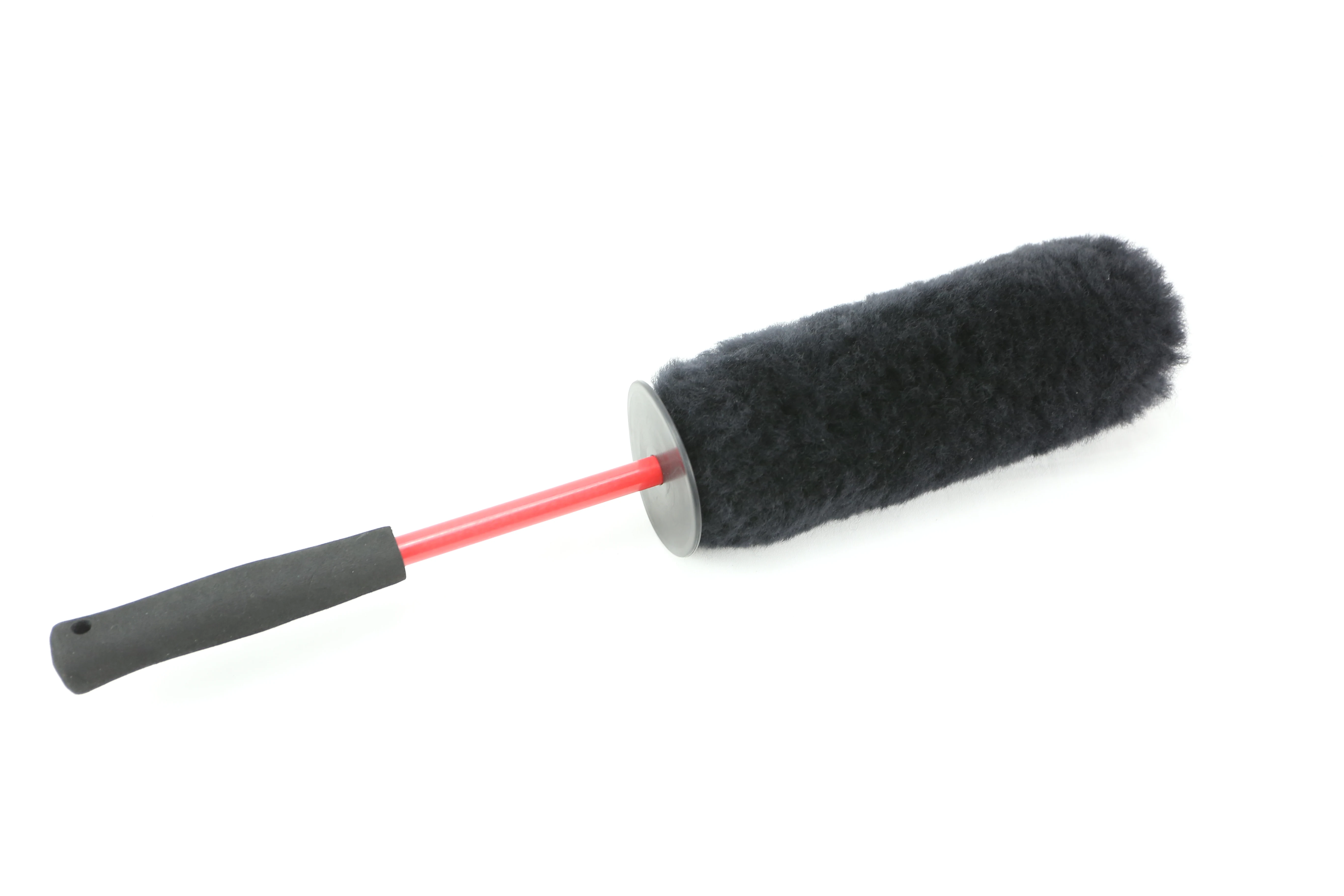 Universal 100% Wool Hair Large Car Wheel Cleaning Brushes With Red Handle