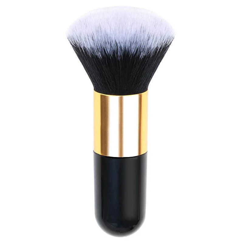 Custom Logo Low MOQ Big Large Powder Makeup Brush Soft Synthetic Hair Beauty Body Foundation Black Makeup Brush