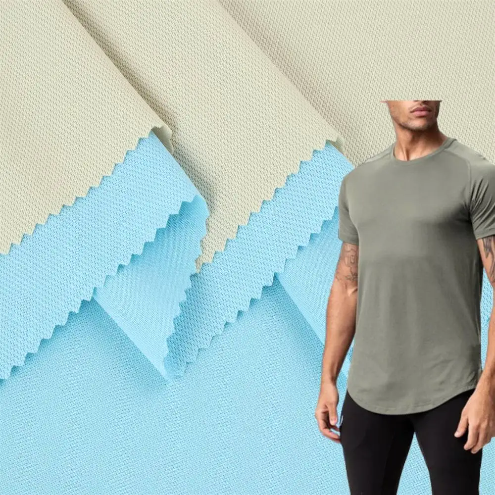Moisture Wicking Nylon Spandex Stretch Polyamide Athletic Homecomb Jersey Tshirts Sportswear Dry Fit Mesh Activewear Fabric