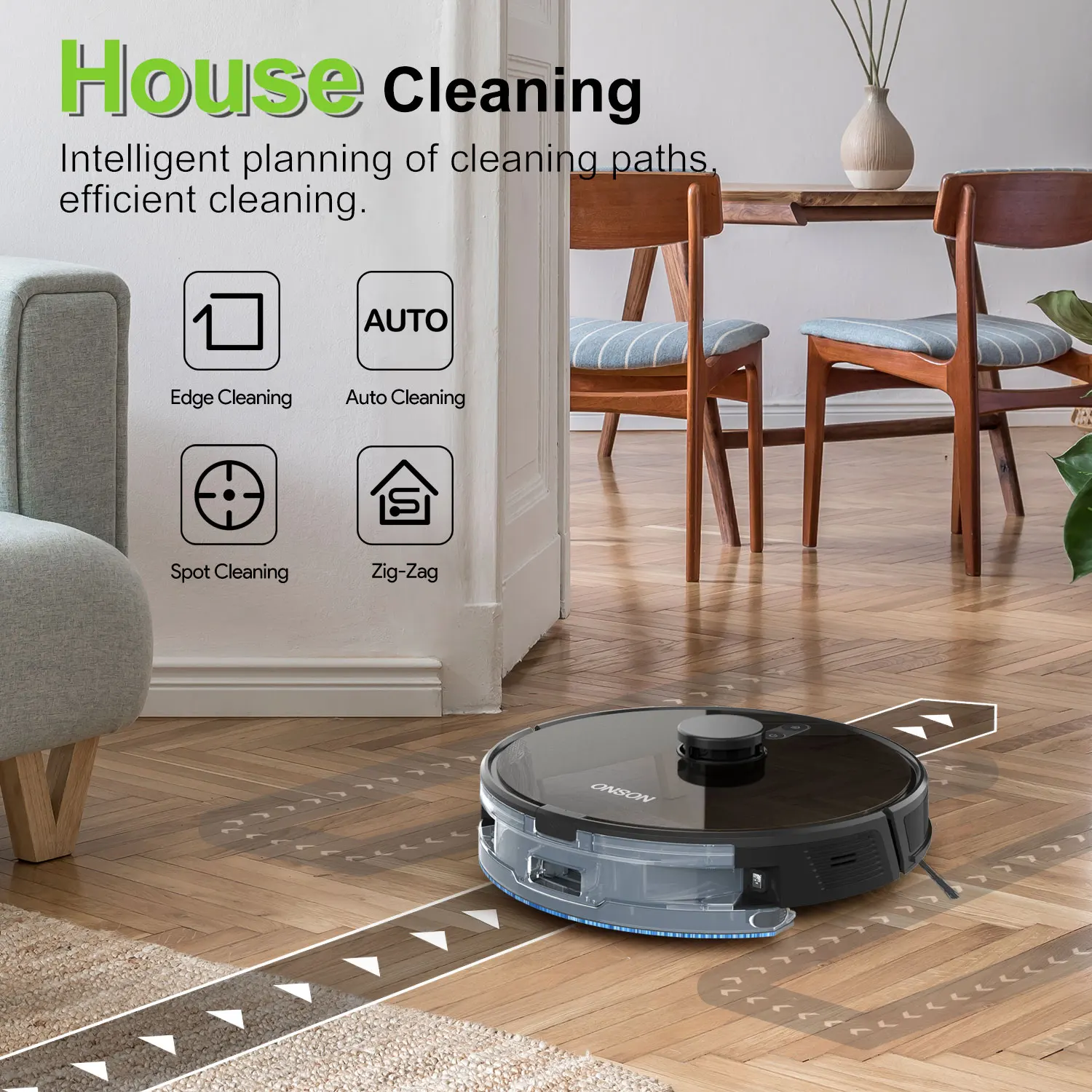 2700Pa Cleans Carpets Hard Floors Pet Hair Self-emptying Dustbin Laser Robot Vacuum