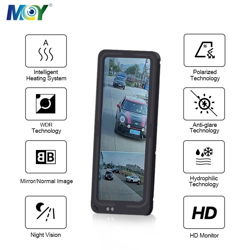 12.3 Inch HD Electronic Rear View Monitor Double Dual Lens Side View Blind Camera Bus Side Mirror