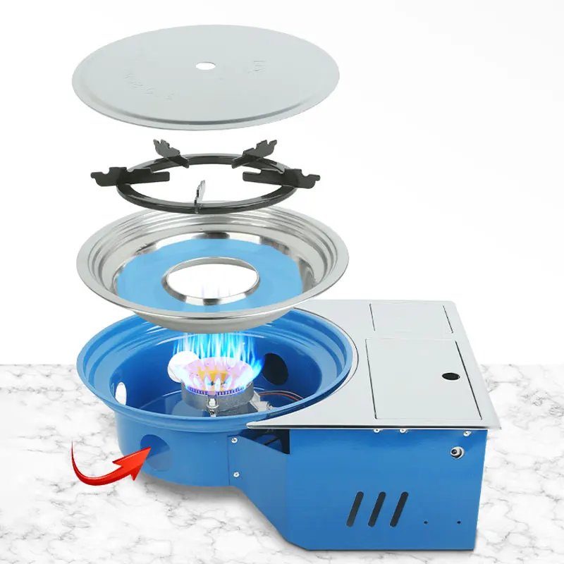 Factory Directly Korean Restaurant Table Embedded Propane Butane Barbeque Grills