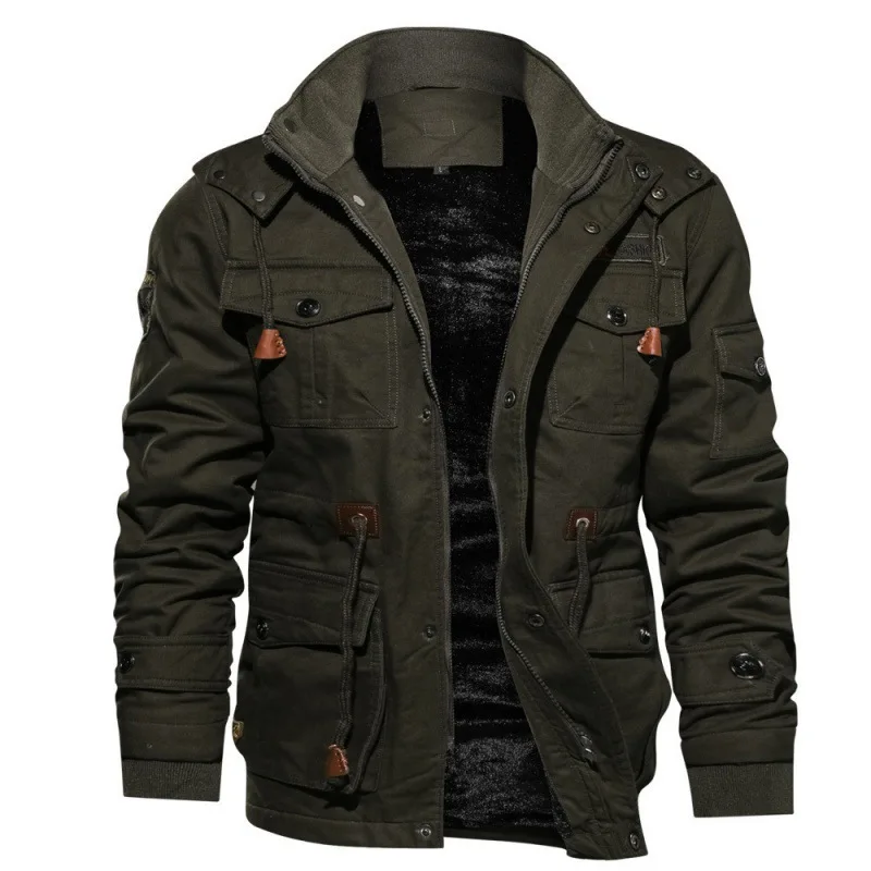 2021 High Quality Military Mens Pilot Jacket Winter Fleece Jackets Warm Thicken Outerwear Plus Size