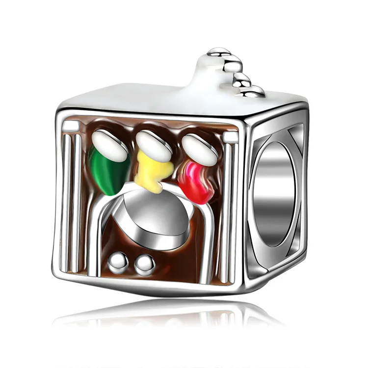 Christmas DIY Bracelet Beads for Women Creative Old White Beard Man House Studs Cross Border Jewelry for Women Kids Girl Teens