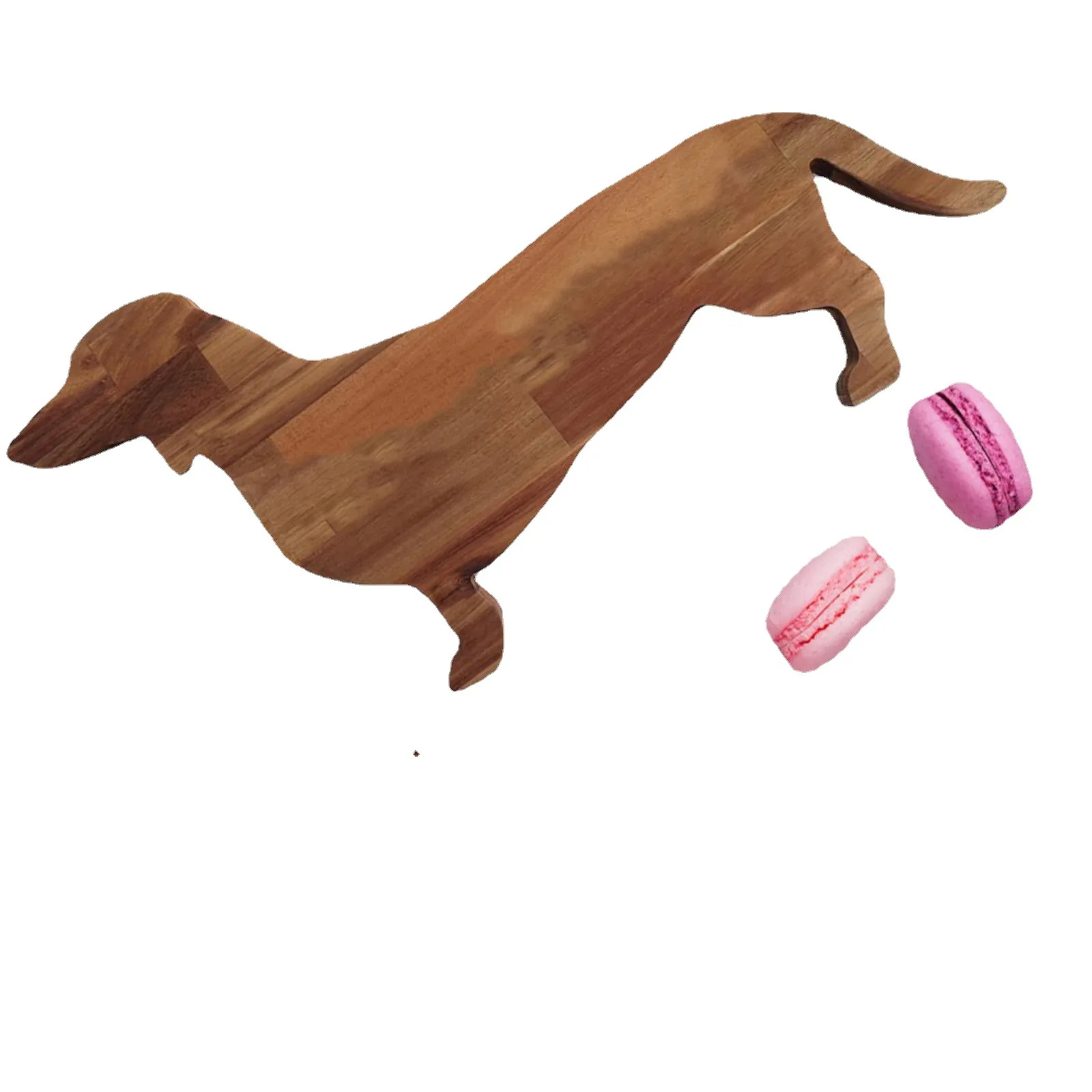 Custom OEM Party Serving Cookie Stand Fruit Tray Dachshund shape Dinner Plate Wooden Decorative Tray