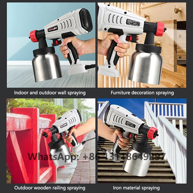 800w High Power 2 Copper Nozzle 1.3mm Efficient Spraying Home Decoration Removable High-pressure Electric Spray Gun For Painting