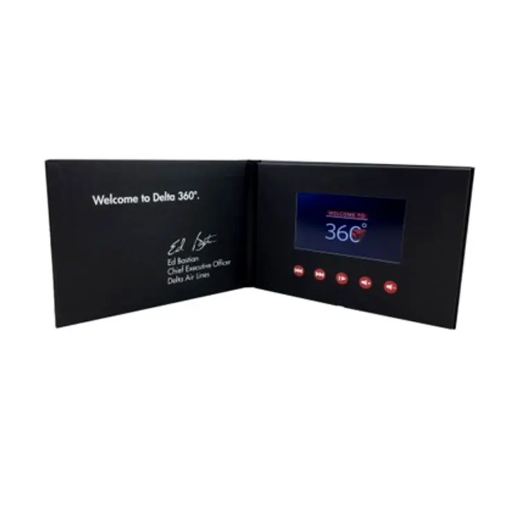 7 Inch Customized Video Book Digital LCD TFT Screen Video Brochure Catalog For Greeting Gift Invitation Business Card