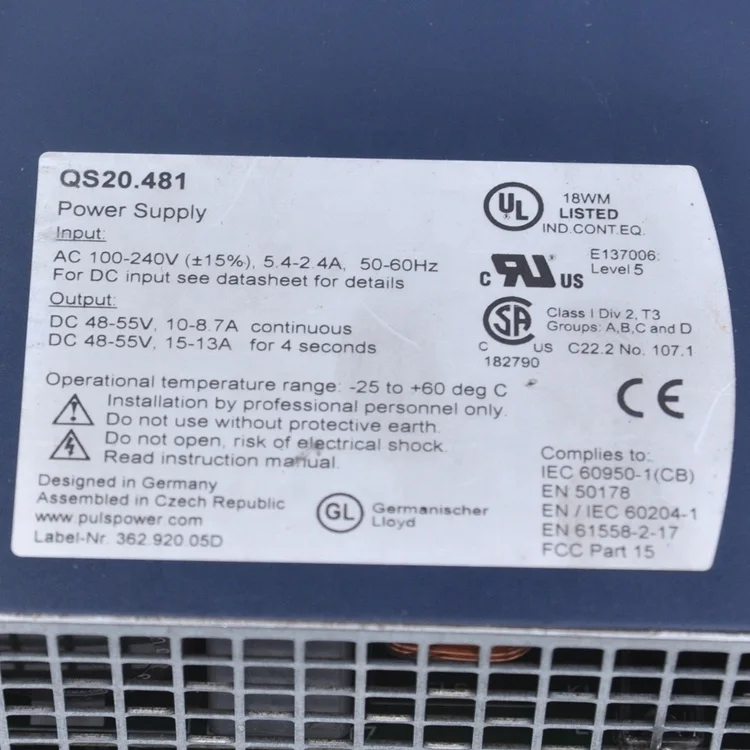 Источник питания PULS QS20.481 используется в хорошем