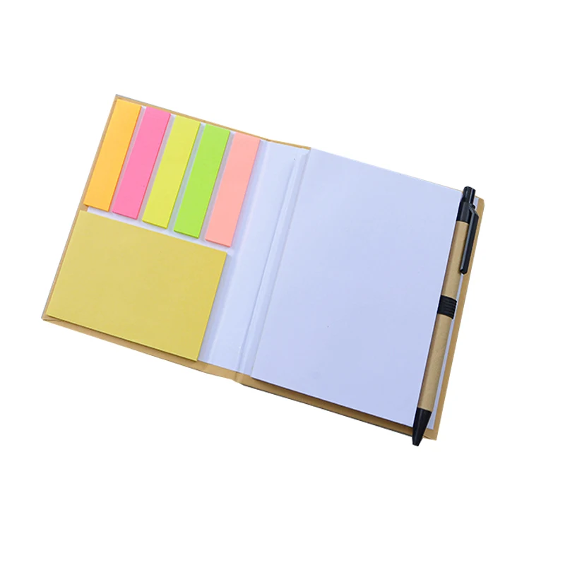 Personalized Kraft Paper Cover Sticky Note Combined Small Memo Pad Promotional Notebook Gifts