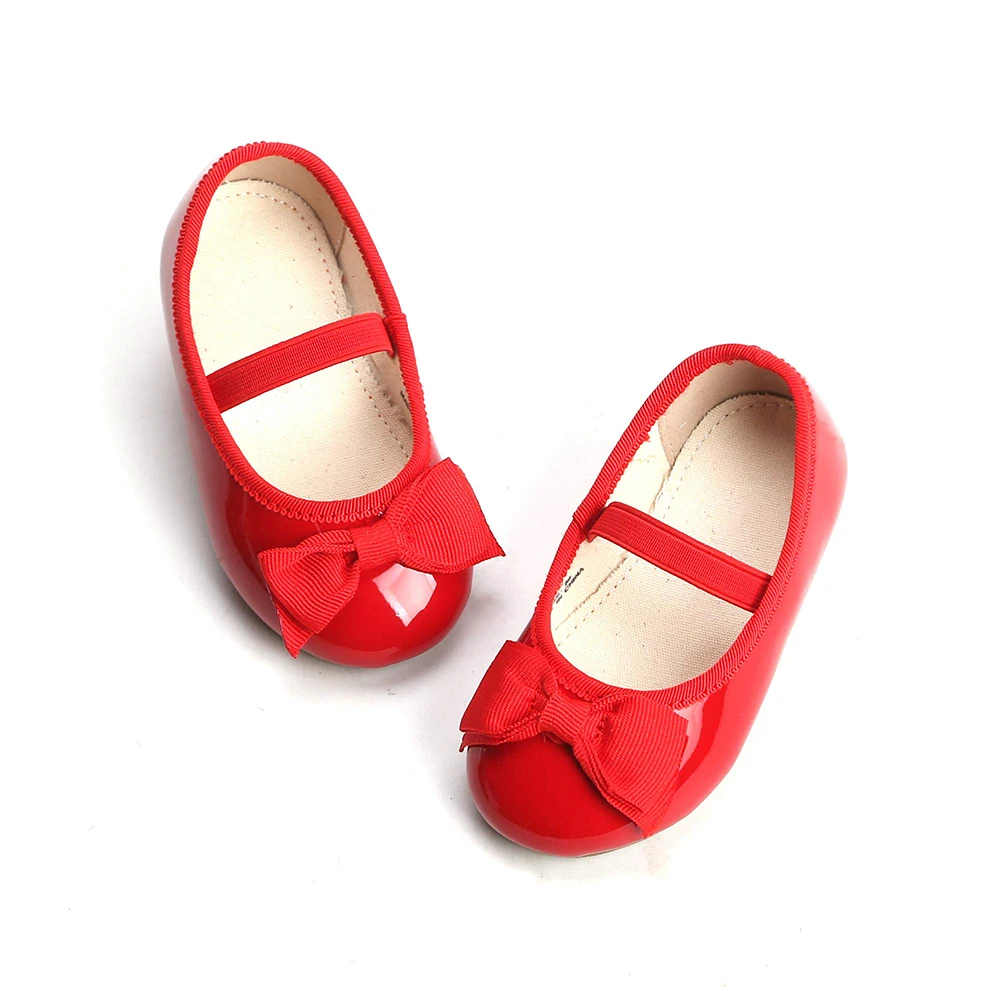 Custom Bowknot Wedding Party Princess Little Girls Ballet Mary Jane Flat Dress Shoes