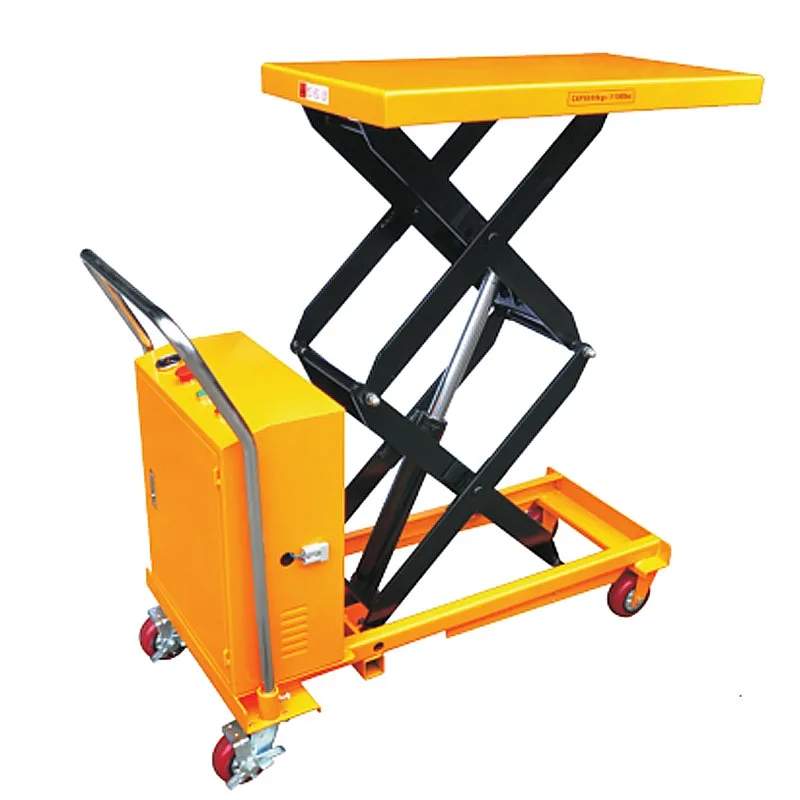 Customized 500kg mobile folded double scissor hydraulic lift table electric platform