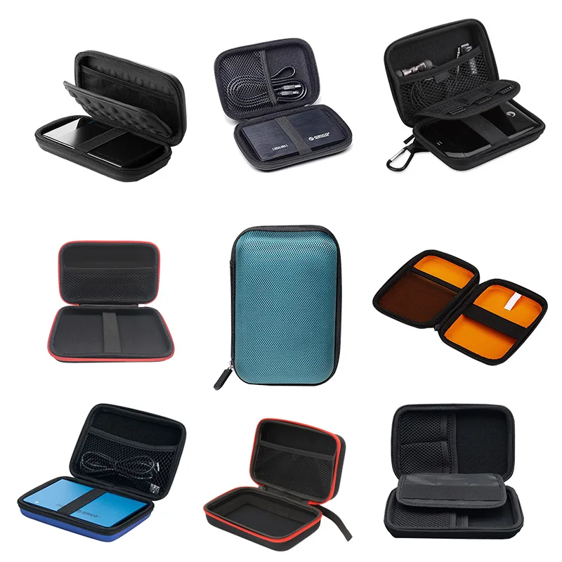 External Hard Drive Case Bag Travel Organizer Waterproof Hard Disk Store Case EVA Carrying Case For External Hard Drive