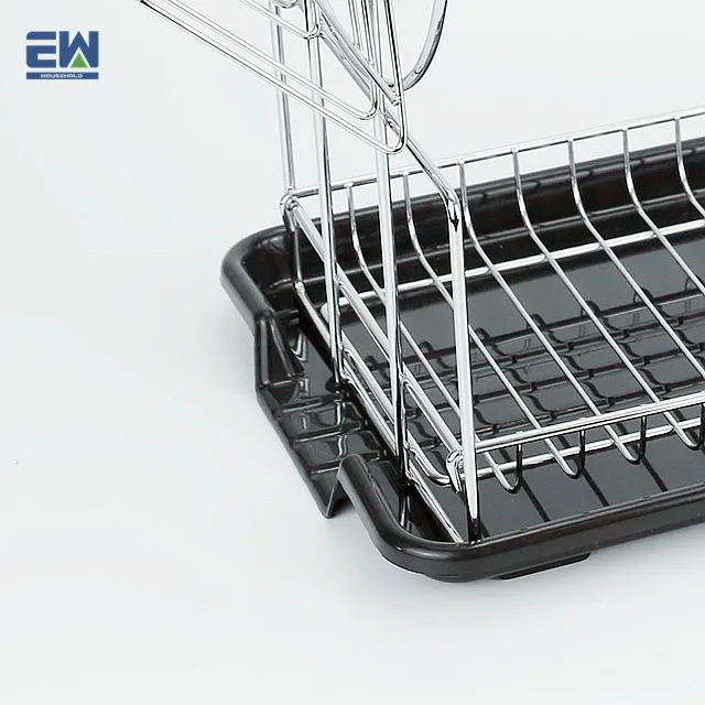 New Design High Grade Iron Shelf Dish Drying Rack Double Tier Metal Plate Kitchen Knives and Forks Storage from Supplier