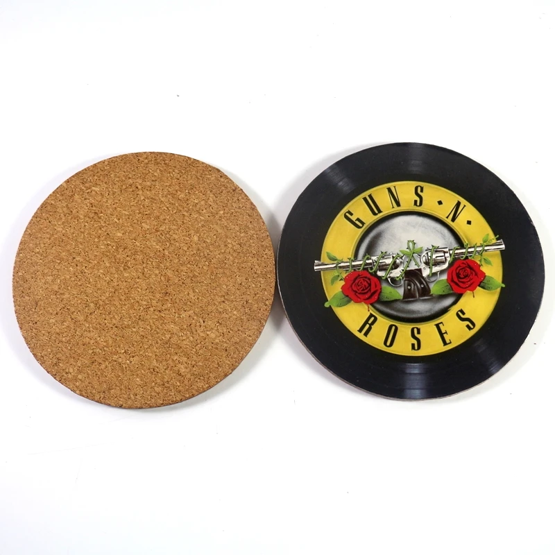 OEM design morrison hotel coaster , souvenir gift Music CD wooden tea coasters for drinks