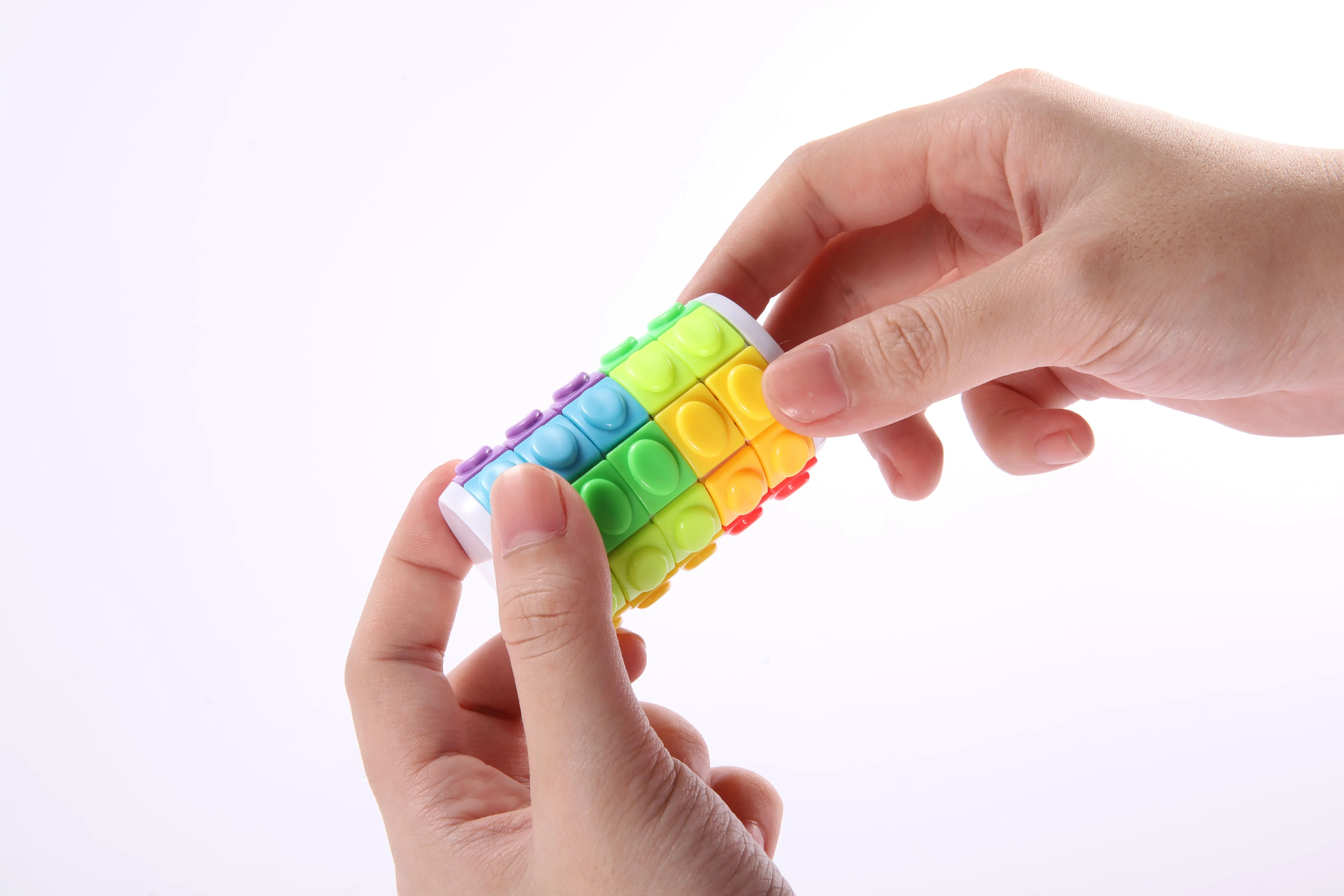 brain teaser game rainbow color 8 layers rotate sliding cube puzzle toy