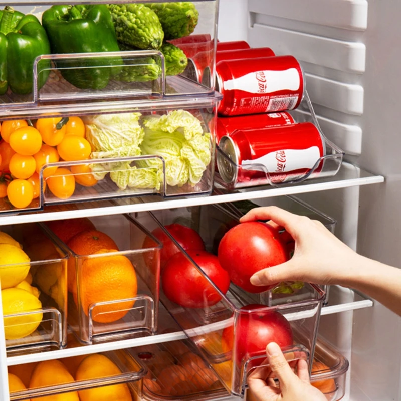 kitchen fridge storage basket organizer bin set Plastic bin Cubby plastic bins with lid