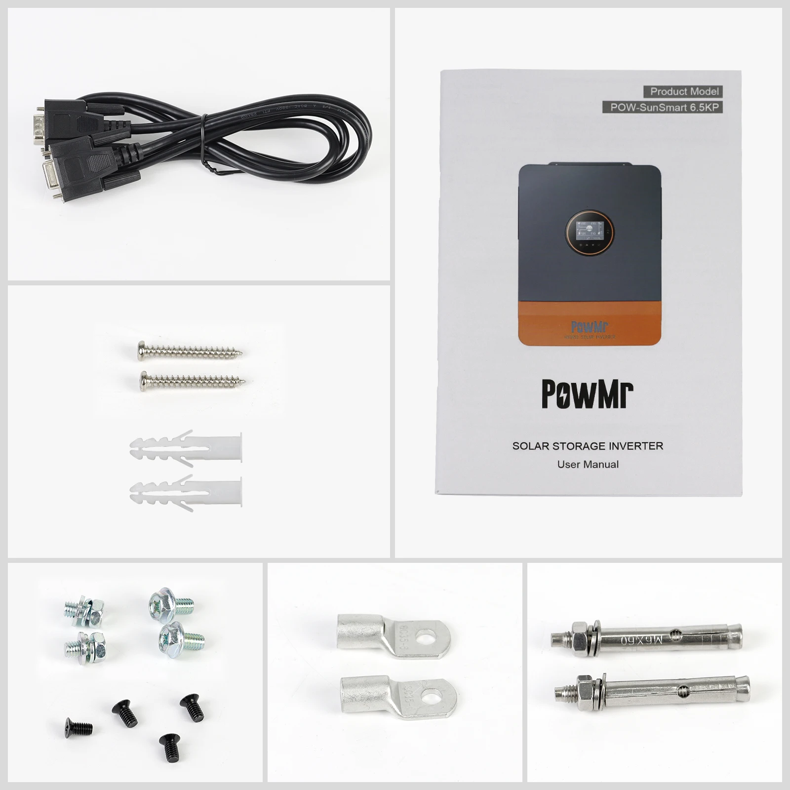 PowMr 6.5KW 48V Solar Inverter 120/240Vac Single/split Phase Support Parallel MPPT Hybrid Solar Inverter