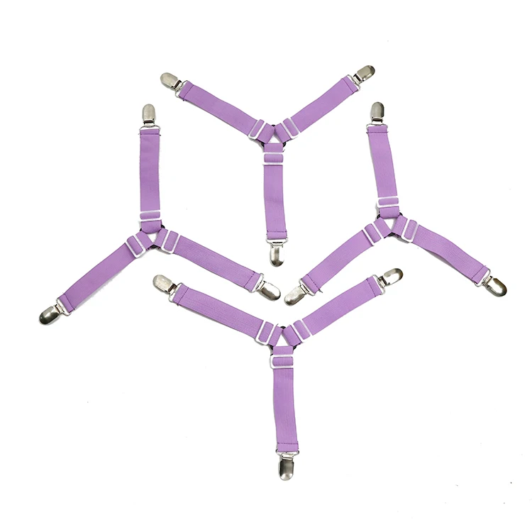 Useful Elastic Bed Sheet Clip Fasteners, Mattress Cover Blankets Grippers Holder Fixing Slip-Resistant Belt